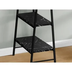 Monarch Computer desk - 3 tiers / 4 open shelves / sawhorse style - 48"l - marb - Black Hot