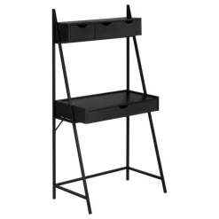 Monarch Computer desk - 2 tiers / 4 storage drawers / ladder style - 32"l - / b - Black New