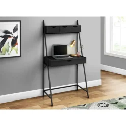 Monarch Computer desk - 2 tiers / 4 storage drawers / ladder style - 32