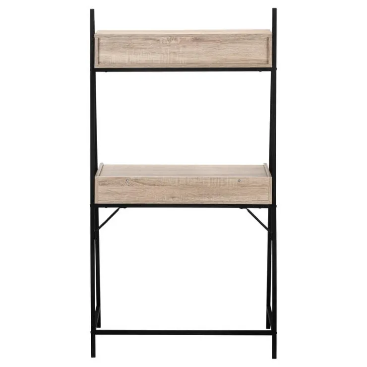 Monarch Computer desk - 2 tiers / 4 storage drawers / ladder style - 32"l - dark taup - Dark Taupe New