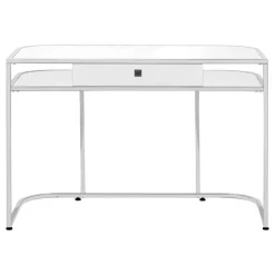 Monarch Computer desk - 2 tiers / 1 storage drawer / 2 open shelves / contemporary st - White Discount