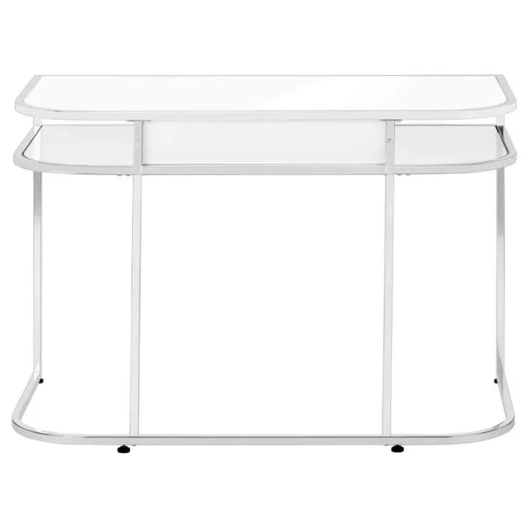 Monarch Computer desk - 2 tiers / 1 storage drawer / 2 open shelves / contemporary st - White Discount