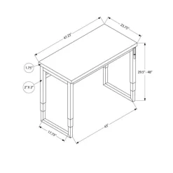 Monarch Computer desk - adjustable height / standing desk / thick table top - 48