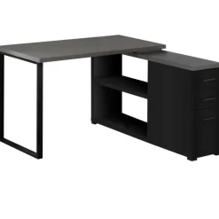 Monarch Computer desk - / grey top left/right facing corner - Black Best
