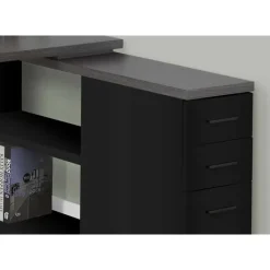 Monarch Computer desk - / grey top left/right facing corner - Black Best