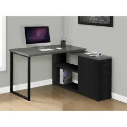 Monarch Computer desk - / grey top left/right facing corner - Black Best