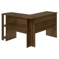Monarch Computer desk - dark l-shaped corner / 2 shelves - Walnut Sale