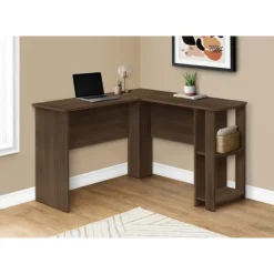 Monarch Computer desk - dark l-shaped corner / 2 shelves - Walnut Sale