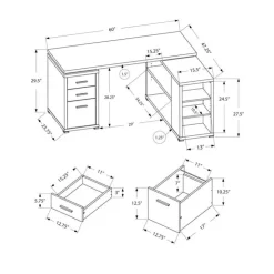 Monarch Computer desk - left or right facing corner - Espresso Discount