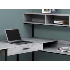 Monarch Computer desk - / black metal corner - Grey