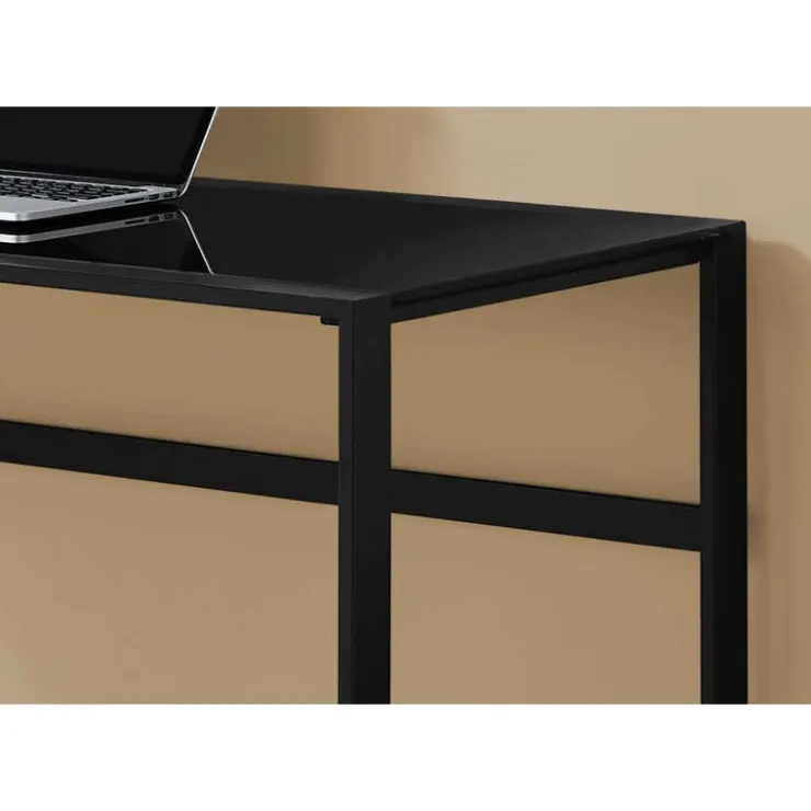 Monarch Computer desk - 48"l / metal / tempered glass - Black New