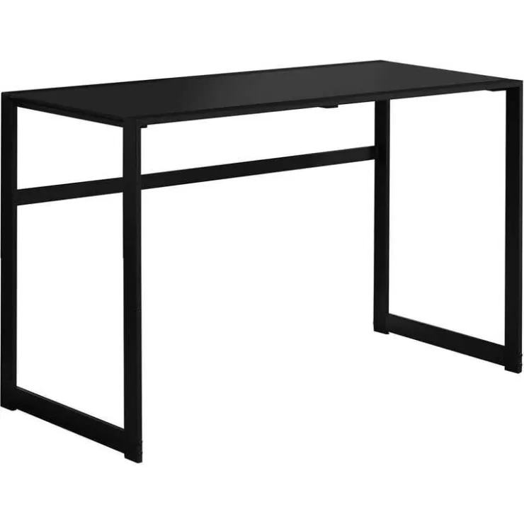 Monarch Computer desk - 48"l / metal / tempered glass - Black New