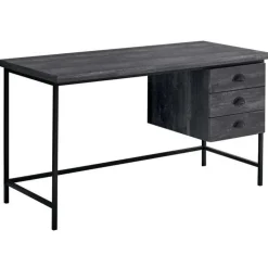 Monarch Computer desk - 55"l / reclaimed wood / metal - Black Hot