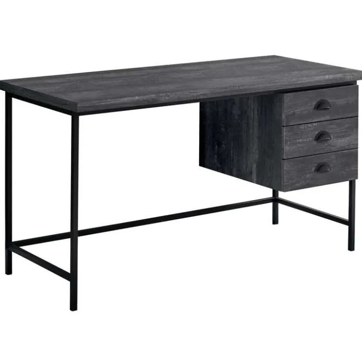 Monarch Computer desk - 55"l / reclaimed wood / metal - Black Hot