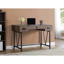 Monarch Computer desk - 48"l / reclaimed wood / black metal - Brown Online