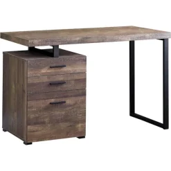 Monarch Computer desk - 48"l / reclaimed wood / black metal - Brown