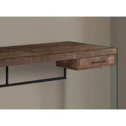 Monarch Computer desk - 48"l / reclaimed wood/ glass panels - Brown Hot
