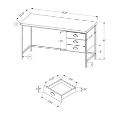 Monarch Computer desk - 55"l / reclaimed wood / black metal - Brown Sale