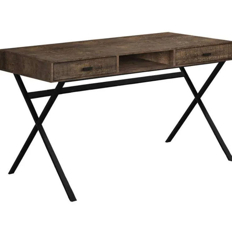 Monarch Computer desk - 48"l / reclaimed wood / black metal - Brown New