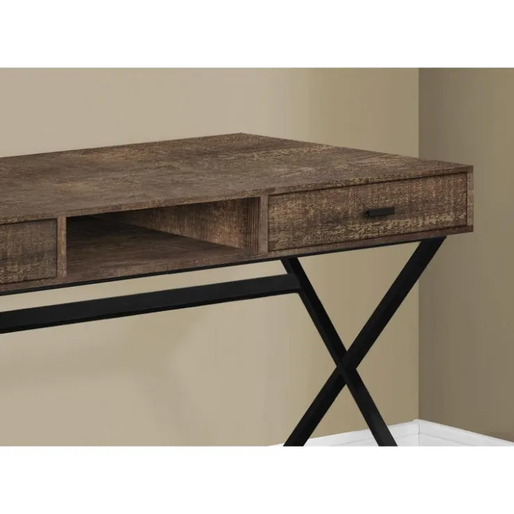 Monarch Computer desk - 48"l / reclaimed wood / black metal - Brown New