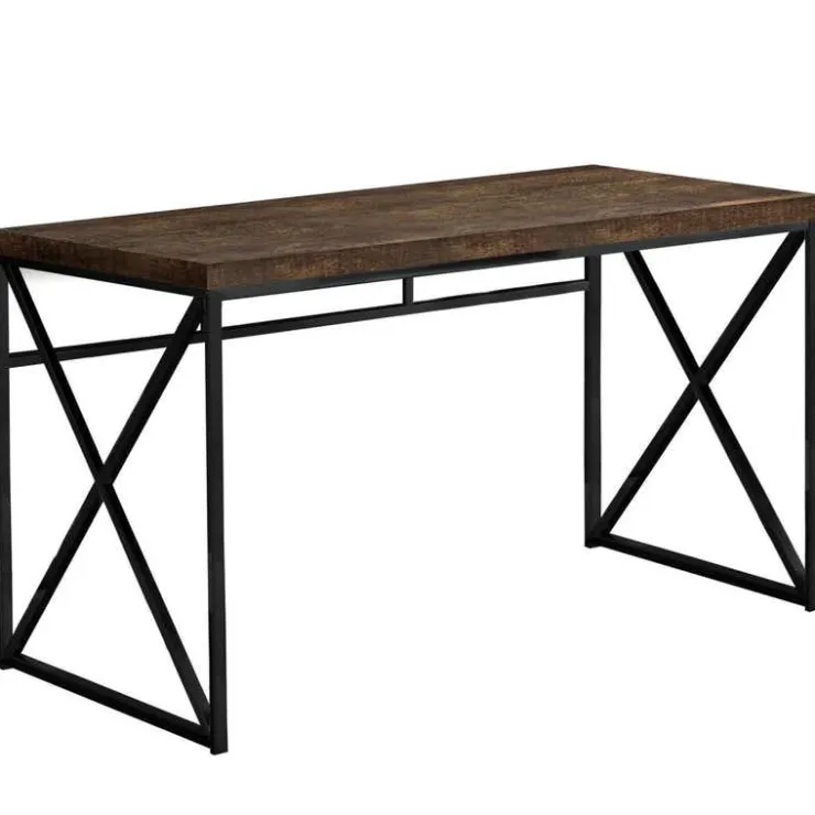 Monarch Computer desk - 48"l / reclaimed wood / black metal - Brown New