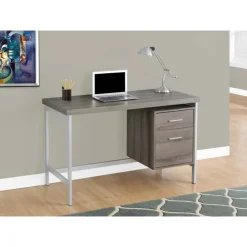 Monarch Computer desk - 48"l / / silver metal - Dark Taupe New