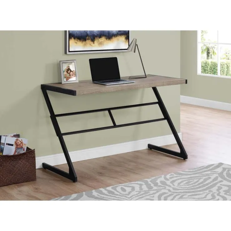 Monarch Computer desk - 48"l / / black metal - Dark Taupe Sale