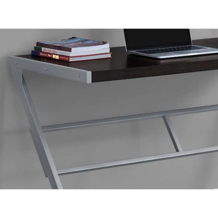 Monarch Computer desk - 48"l / / silver metal - Espresso Discount