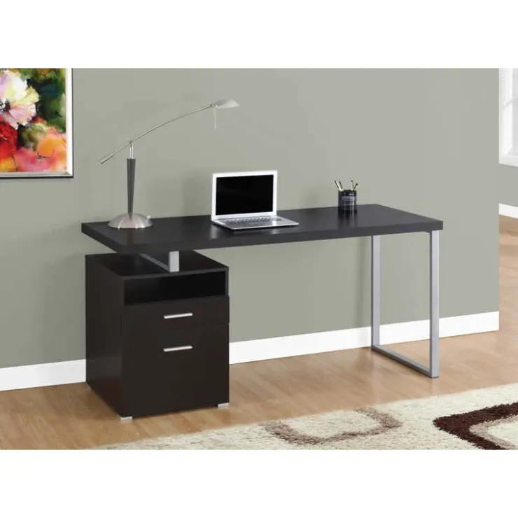 Monarch Computer desk - 60"l / / silver metal - Espresso Online