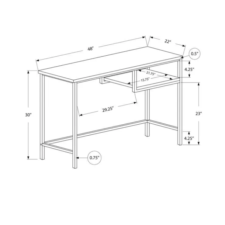 Monarch Computer desk - 48"l / / silver metal - Espresso Best