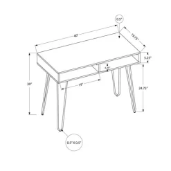 Monarch Computer desk - 40"l / / black metal - Grey Best