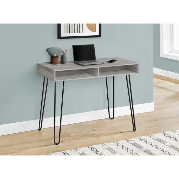 Monarch Computer desk - 40"l / / black metal - Grey Best
