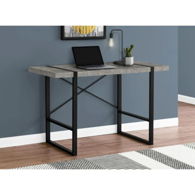 Monarch Computer desk - 48"l / concrete-look / black metal - Grey Sale