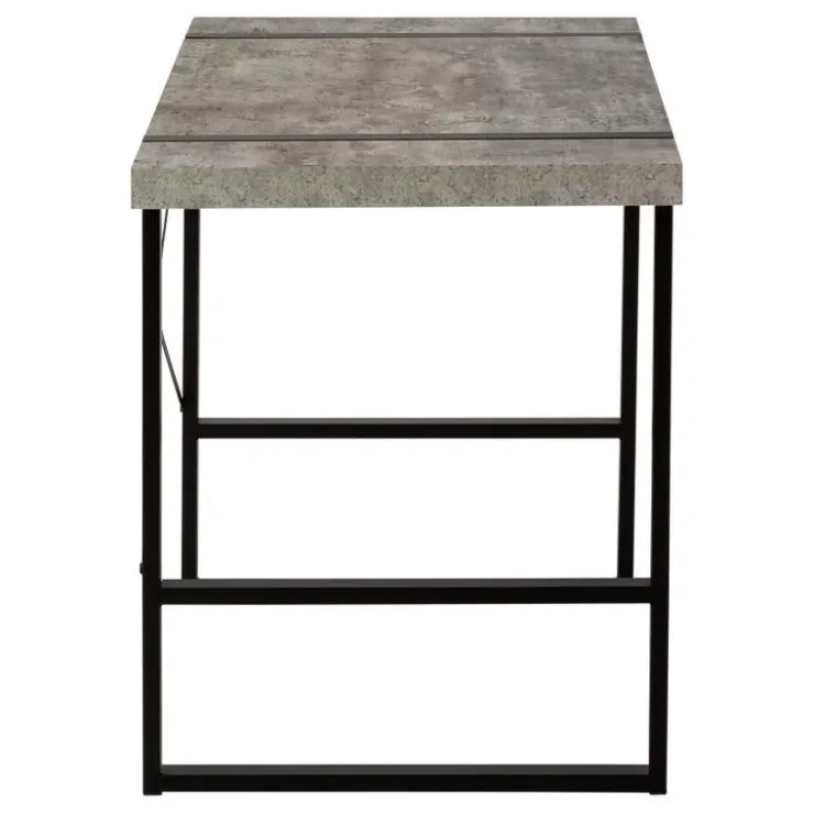 Monarch Computer desk - 48"l / concrete-look / black metal - Grey Sale