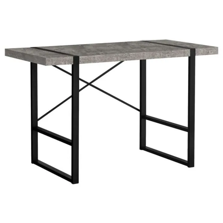 Monarch Computer desk - 48"l / concrete-look / black metal - Grey Sale