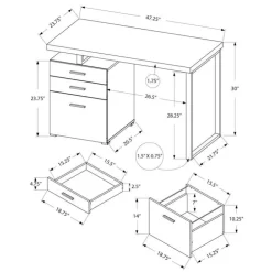 Monarch Computer desk - 48"l / reclaimed wood / black metal - Grey Sale