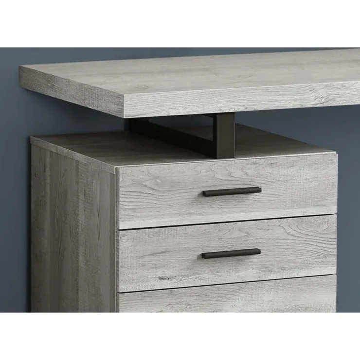 Monarch Computer desk - 48"l / reclaimed wood / black metal - Grey Sale