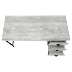 Monarch Computer desk - 55"l / reclaimed wood / black metal - Grey Hot