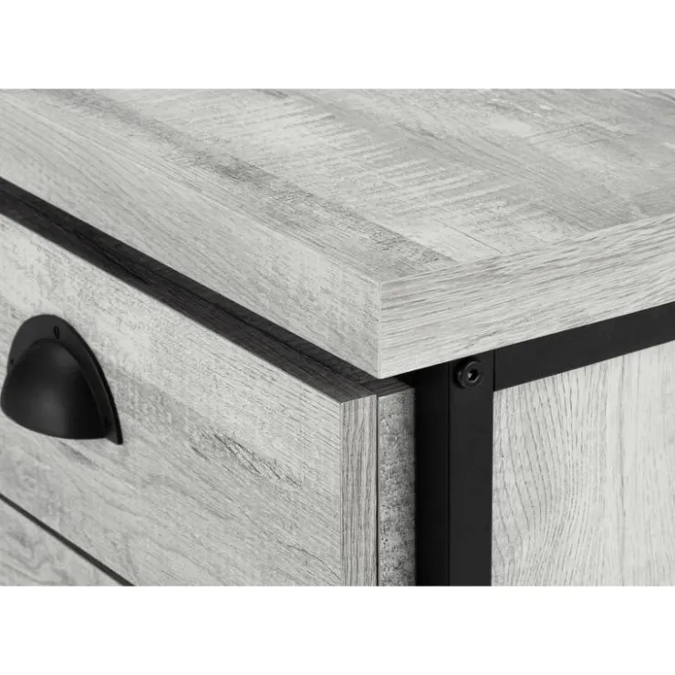 Monarch Computer desk - 55"l / reclaimed wood / black metal - Grey Hot