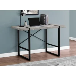 Monarch Computer desk - 48"l / reclaimed wood / black metal - Grey Best