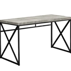 Monarch Computer desk - 48"l / reclaimed wood / black metal - Grey Clearance