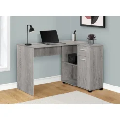 Monarch Computer desk - 46"l / industrial / storage cabinet - Grey Online