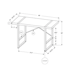 Monarch Computer desk - 48"l / reclaimed wood / black metal - Taupe New