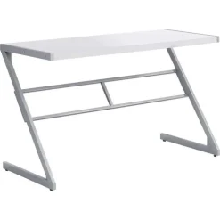 Monarch Computer desk - 48"l / / silver metal - White Hot