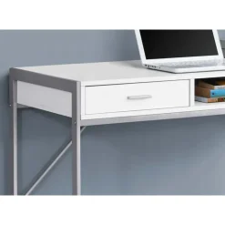 Monarch Computer desk - 48"l / / silver metal - White Outlet