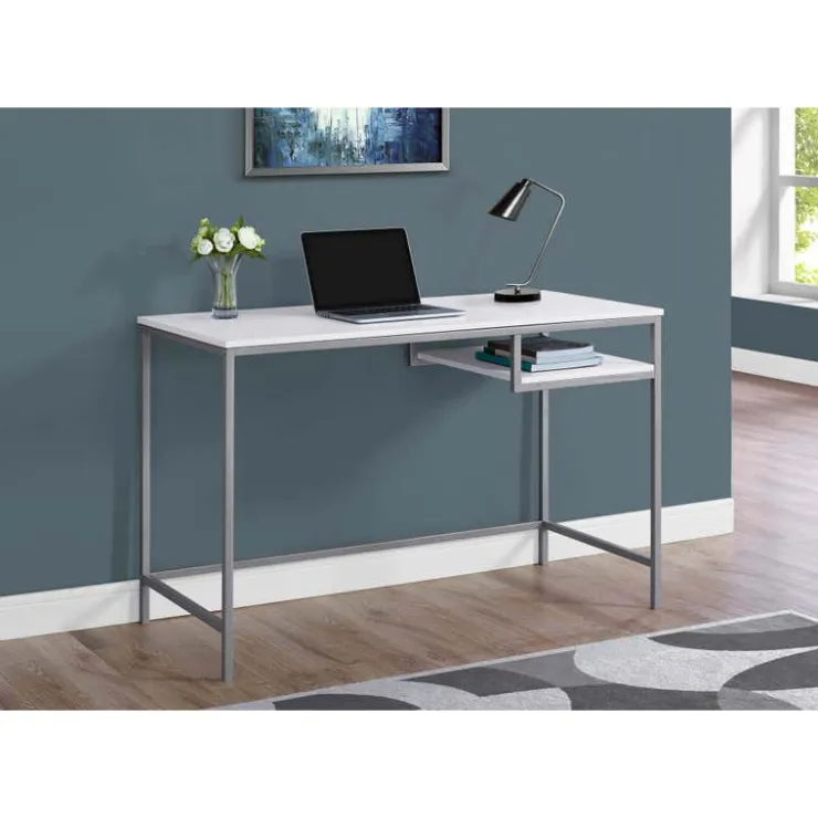 Monarch Computer desk - 48"l / / silver metal - White New