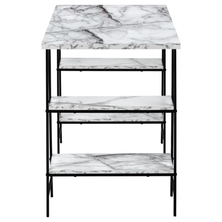 Monarch Computer desk - 48"l / marble-look / black metal - White Online
