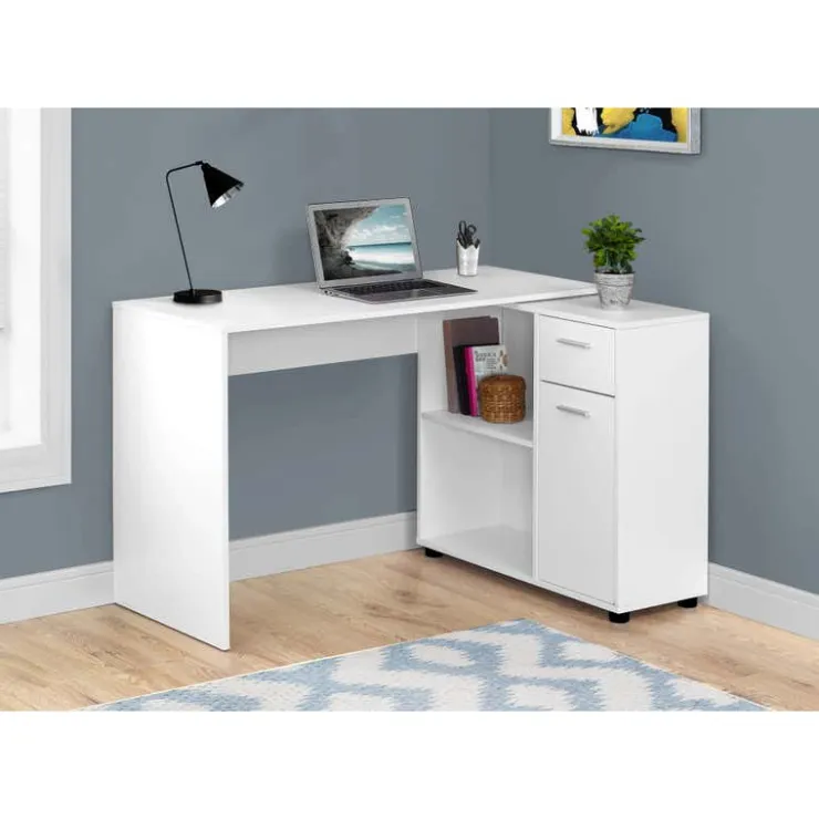 Monarch Computer desk - 46"l / with a storage cabinet - White Outlet
