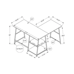 Monarch Computer desk - l-shaped / corner / 2 open shelves / sawhorse style - 47l x 4 - Grey Sale