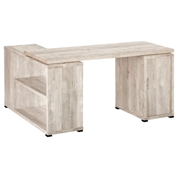 Monarch Computer desk - l-shaped / corner / 3 drawers / 2 open shelves / 3 cubbies - - Taupe New